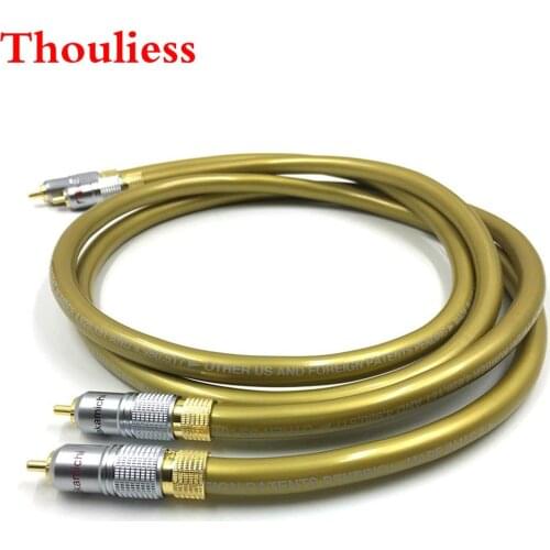 Thouliess Pair HIFI Gold Plated RCA Plug Audio Cable 2RCA Male to Male Interconnect Cable for Cardas HEXLINK GOLDEN 5-C
