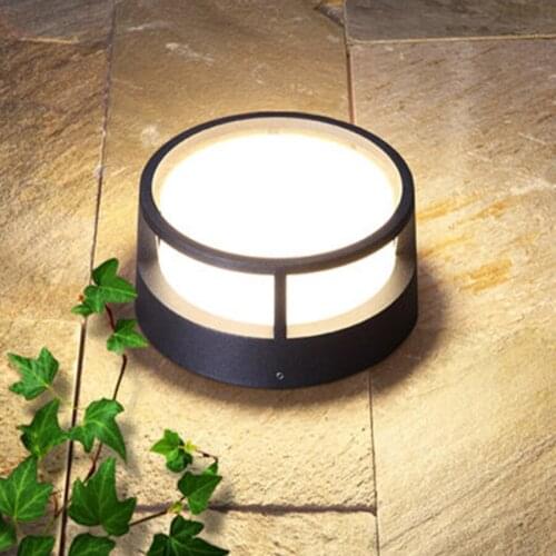 12W Outdoor Garden Lawn Pillar Light Villa Fence Pathway Post Cap Light Waterproof Garden Park Courtyard Gate Stigma Lamp