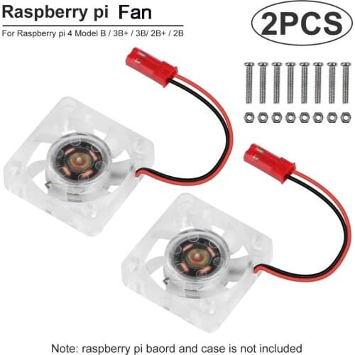 2 PCS For Raspberry Pi 4 Fan Raspberry Pi Cooling Fan DC Brushless CPU Quiet Fan 30x30mm Fan Cooler Radiator 3 to 5.8V