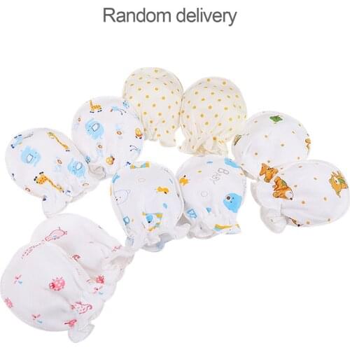 Winter Full Cotton Newborn Baby Boys Girls Anti Grasping Gloves Breathable Keep Warm Infant Face Protect Gloves 0-3 Months