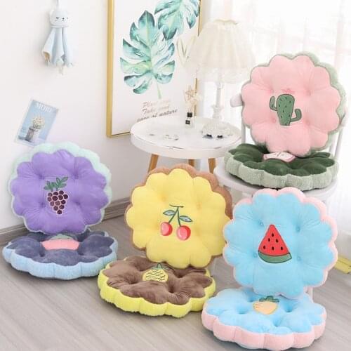 1pcs Kawaii Anime Fruit Square/Round Plush Cushion Cartoon Super Soft Chiar/Car Back Cushion/Pillow Bascuit Cherry Seat Pad Gift