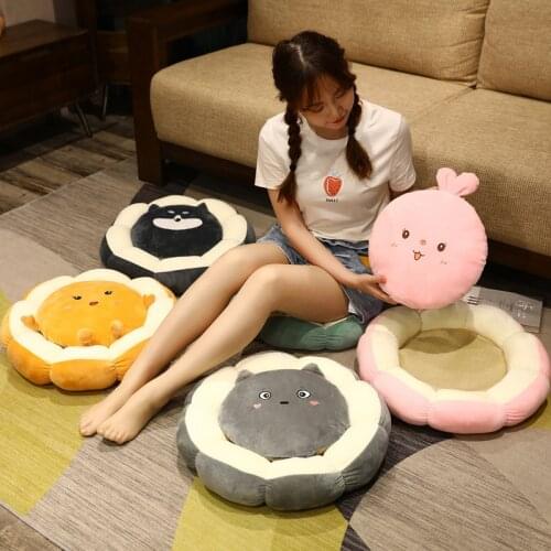 One Piece 50cm Round Petal Shaped Plush Cushion Cartoon Animals Futon Tatami Cushion