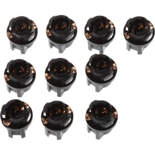 10Pcs Lamp Auto Bulb Automotive Lightbulb 12V 1.2W T5 halogen bulbs T5 sockets 28GC