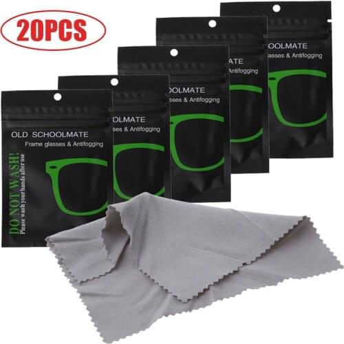 20PCS Reusable Anti-Fog Wipes Glasses Pre-Moistened Antifog Lens Cloth Defogger Eyeglass Wipe Prevent Fogging ForGlasses