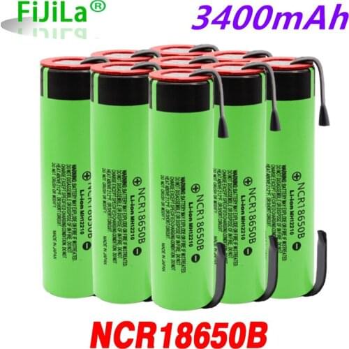 2021 100% Original Nuevo NCR 18650B 18650 Li-ion recargable de la batera de 3400 mAh 3,7V para linterna/or +DIY nquel pieza