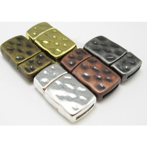 Magnetic clasp 10x2mm Hammered leather clasp 10mm strong magnet clasps FC06