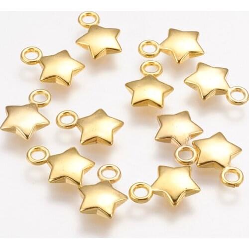 50pcs CCB Plastic Star Charms pendants for jewelry DIY making necklace Bracelet Accessories Findings 13.5x10x3mm F60