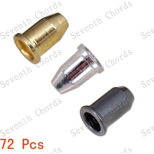 72 Pcs Guitar String Mounting Ferrules Bushing Set For Electric Guitar bridge -- Chrome & Gold & Black