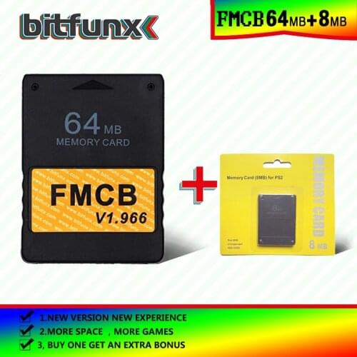 Bitfunx Free McBoot Memory Card （FMCB）64MB v 1.966 （new version &new function）+8/16/32/128/MB memory card pack