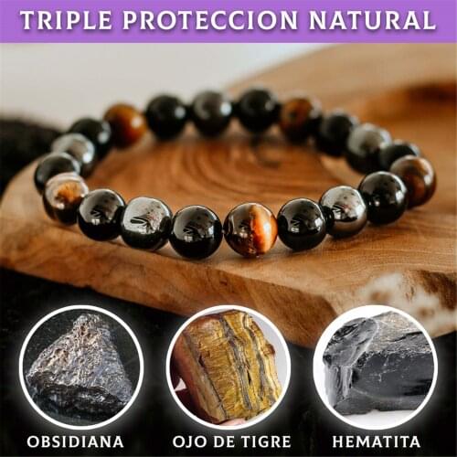 Triple Protection Bracelet 8/10mm Round Bead Hand Chain Jewelry Gift for Men Women Chakra Lava Stone Diffuser Buddha Bracelets