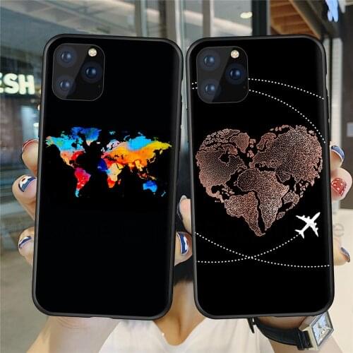 Always follow your heart Cover For iPhones 11 12 Pro XS MAX World Map Travel Airplane Soft Case For iPhones 6s 7 8 Plus X XR SE