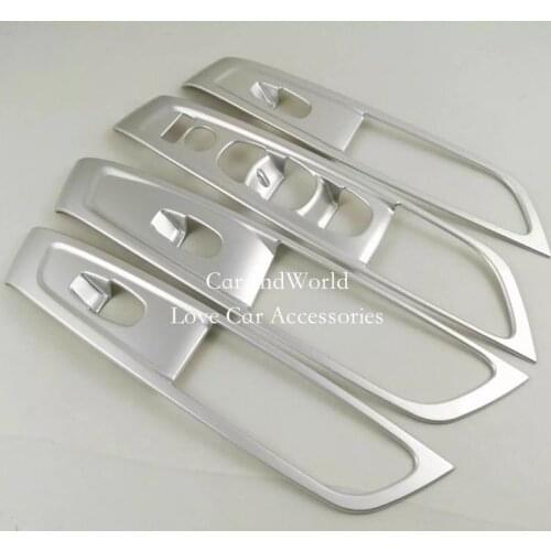 For Renault Koleos 2017 2018 Door Window Switch Button Cover Interior Armrest Panel Cover Trims ABS Chrome Car-Styling Accessory