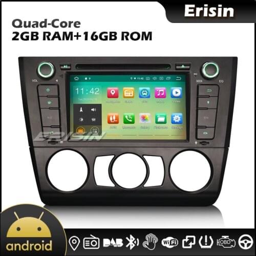 Erisin EU Stock 5140 7" Quad Core Android 10.0 SWC BT GPS DAB Carplay 4G Car Autoradio for BMW E81 E82 E88