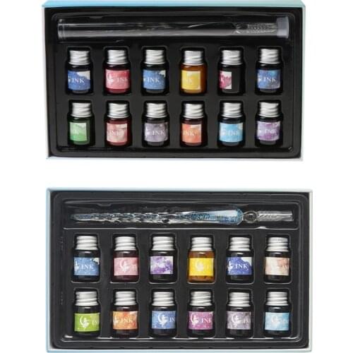 Crystal Starry Sky Glass Ink Pen Glass Dip Pen For Writing Fountain Pen Set Gift