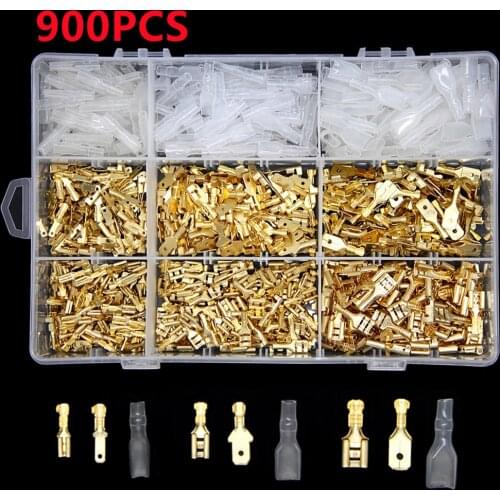 900/315Pcs 2.8/4.8/6.3mm Female Male Electrical Spade Wire Butt Connectors Spade Crimp Terminals Lugs Insulated Cable Splices