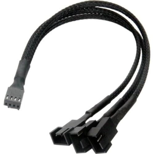 Computer PC 4 Pin Fan Extension Power Cable 1 to 3 Converter for Computer ATX Case 4-Pin/3-Pin Cooling Fan Cable