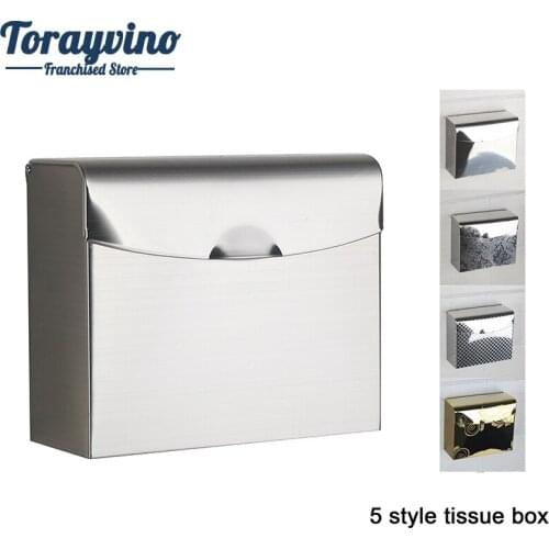 Bathroom Stainless Steel Tissue Box flower Painting Bathroom Toilet Paper Holder Convenience Tissue Box Shelf 5 Kind Of Style