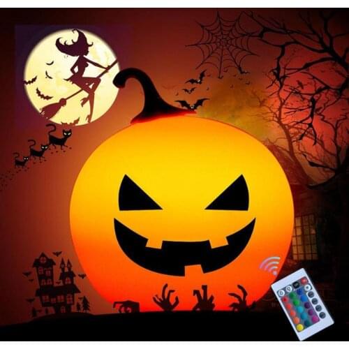 Creative Pumpkin Lantern Halloween Pat Night Holiday Decoration Home Atmosphere Light Colorful LED Table Lamp
