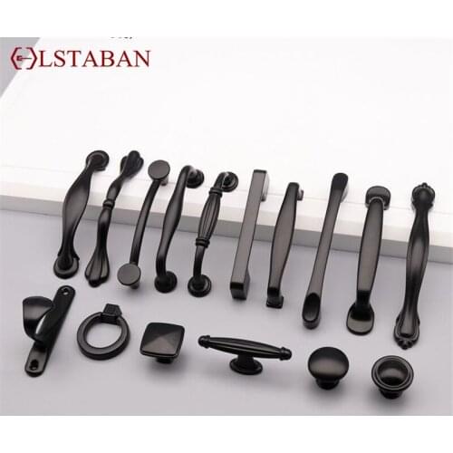 LSTABAN Black Handles For Furniture Cabinet Knobs And Handles Kitchen Handles Drawer Knobs Cabinet Pulls Cupboard Handles Knobs