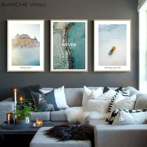 Sea Water Surface Landscape Canvas Poster Nordic Style Inspirational Wall Art Print Painting Decoration Picture Scandinavian Dec