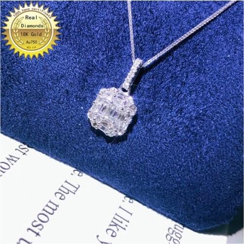 100% 18K white gold natural diamond necklace all use 0.52ct diamond and have certificate HM054
