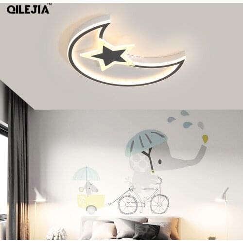 Simple modern Led ceiling lamp Stars with moon bedroom lamp warm romantic creative boys and girls children room lights