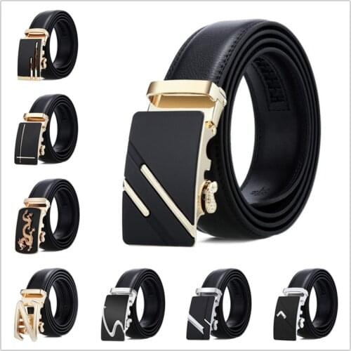 LannyQveen 150-170CM Long Belt Big Size PU Leather Belt Mens Automatic Buckle Belts For Men Fashion Ratchet Free Shipping