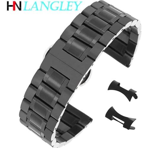 Brushed Stainless Steel Watch Strap Replacement Watch Band Straight/Curved End 12/13/14/15/16/17/18/19/20/21/22/23/24 Mm Size