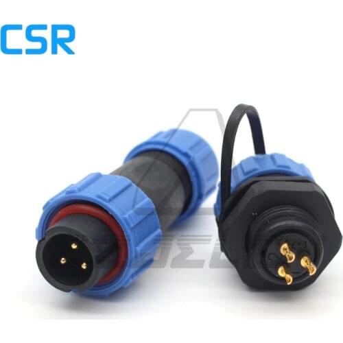 SP13 waterproof and dustproof connector 3-pin plug socket, power cable connectors, electrical connectors 3pin ip68