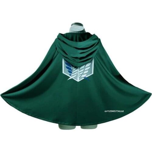 Attack On Titan Japanese Cosplay Hoodie Cloak Shingek No Kyojin Scouting Legion Costume Anime Cosplay Green/Black Man Women Cape