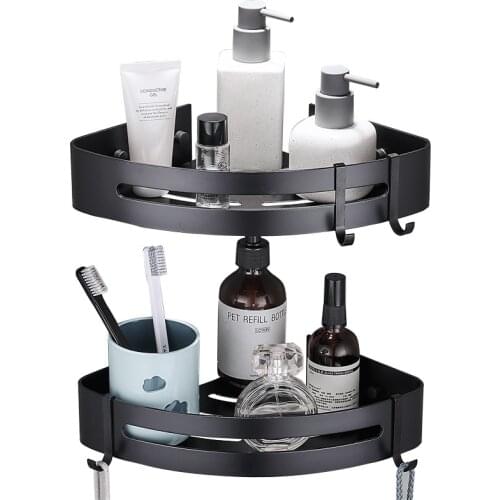 Bathroom Shelf Toilet Vanity Triangle Towel Organizer Storage Rack Wall-mounted Shampoo Holder Bathroom Accessories