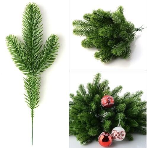 Artificial Pine Tree Branches For 2019 Christmas Party Decoration Faux Foliage Fake Flower DIY Craft Wreath Dropshiping