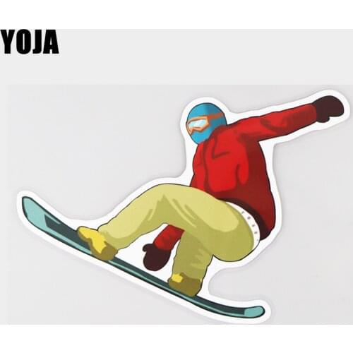 YOJA 11.6×16.8CM Snowboarding Handsome Man Decorative Car Sticker Creative Sports Vinyl Decal DY5-018