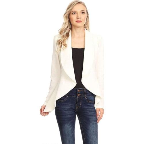 Ladies Blazer Long Sleeve Blaser Women Suit jacket Female Feminine Blazer Femme Pink White Blazer Vadim Women office Tops