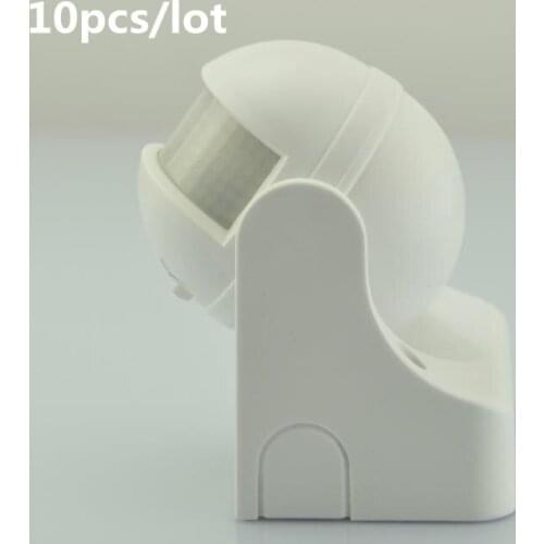 10PCS/LOT High-quality 110V 220V 180 Degree Outdoor IP44 Security PIR Infrared Motion Sensor Switch Movement Detector Max 12m