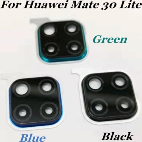 10 pcs MIXUEWEIQI Original Rear Camera Glass Lens with Back Mirror Frame Steady Holder For Huawei Mate 30 Lite Youth Replacement