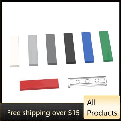 10PCS Assembles Particles Thin Figure Bricks Smooth 2431 1x4 Light Pane Building Blocks Parts DIY Assembly Educational Toy Gift