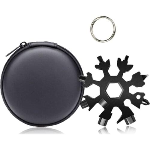 18 In 1 Snowflake Snow Wrench Tool Spanner Hex Wrench Multifunction Camping Outdoor Survive Tools Bottle Opener Screwdriver