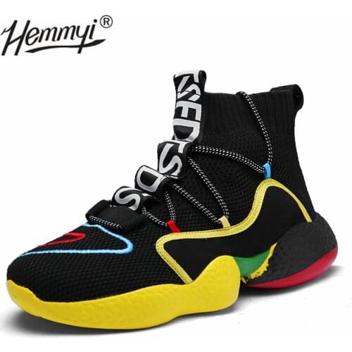2020 Mesh high-top mens casual shoes light and soft comfortable sneakers socks mouth big size 39-48