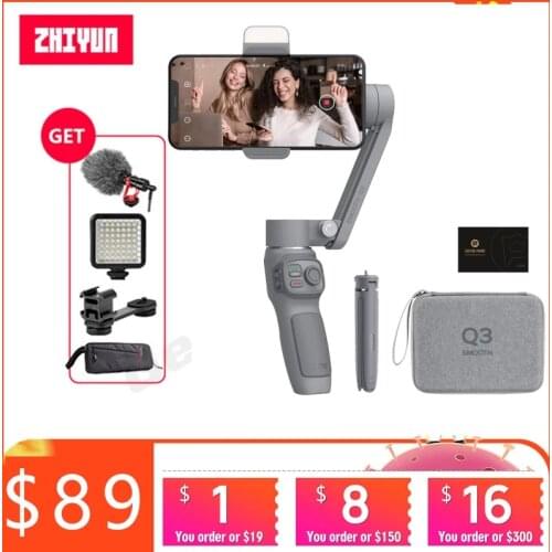 Zhiyun Smooth Q2 Smartphone Gimbal 3-axis Handheld Stabilizer for Iphone 11 Pro Android vs OSMO Moblie 3 smooth 4 MINI S