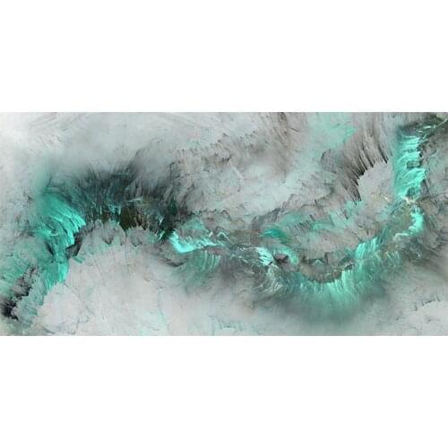 Abstract Green and Black Clouds Oil Painting on Canvas Posters and Prints Cuadros Wall Art Picture for Living Room Home Decor