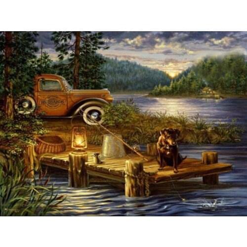 5D Diy Diamond Painting Bus Dog Cross Stitch Animal Home Decor Full Rhinestones Mosaic Inlay Diamond Embroidery Handcraft