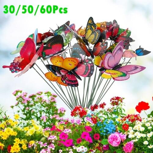 Butterflies Garden Decoration Outdoor Butterfly Decor Yard Planter Colorful Whimsical Butterfly Stakes Flower Pots Decoracion