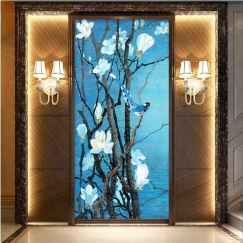 Beibehang Large custom wallpaper magpie dengzhihua rich rich entrance porch backdrop home decoration