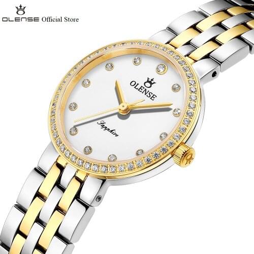 Sapphire Watch Women OLENSE GQ8022, Japanese Quartz Movement Wristwatches 316L Stainless Steel Female Hour, Luxury Lady Watches