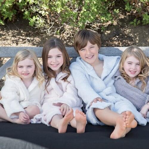 Childrens Hooded Pajama Bathrobe baby bathrobe parent child winter thick Nightgown Robe Sleepwear