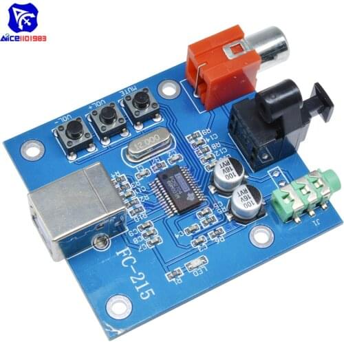 Diymore PCM2704 USB DAC USB Power Fiber Optic Coaxial Analog Output for Raspberry Pi