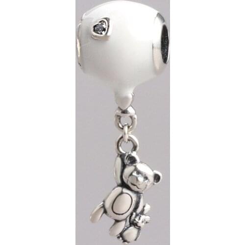 DoDoFly Genuine 925 sterling silver White bear pendant beads fit original bracelet DIY Jewelry
