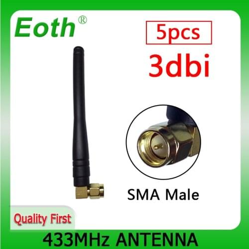 5pcs lot 433MHz antenna gold-plated elbow rod antenna 433 mhz Wireless digital Meter reading communication system 433m