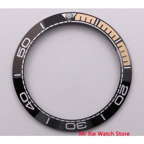 38mm ceramics Bezel with white mark Insert for 40mm Automatic Watches